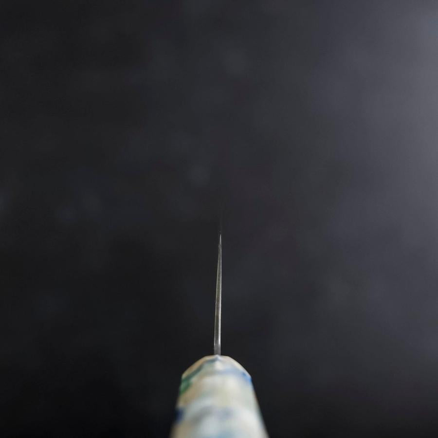 Nakiri VG-10 Damascus Ocean Blue-White Mix Handle 165mm