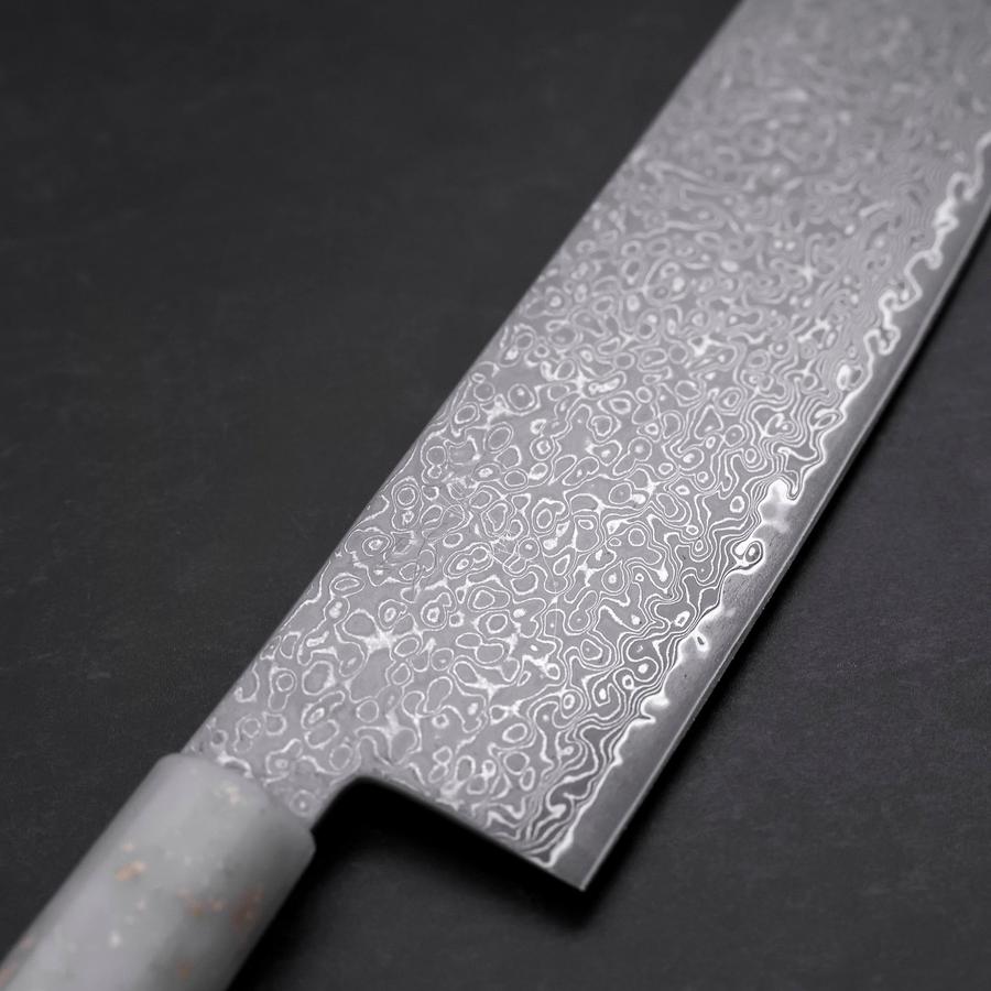 Nakiri VG-10 Damascus Ocean White Black Gold Handle 165mm