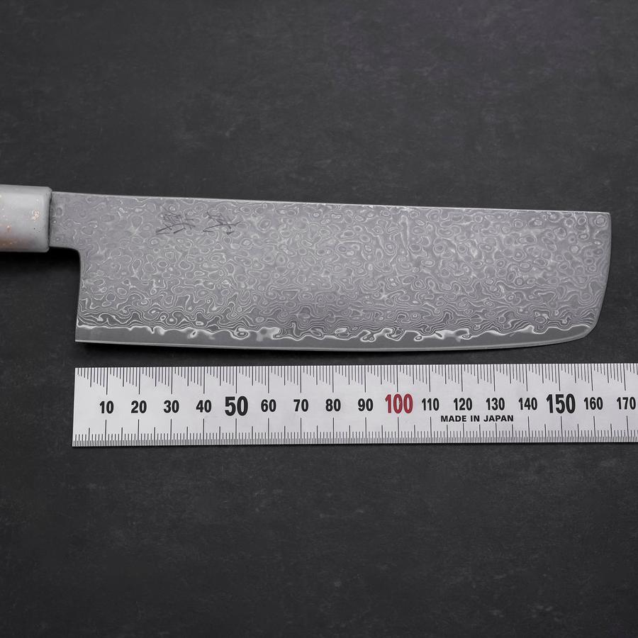 Nakiri VG-10 Damascus Ocean White Black Gold Handle 165mm