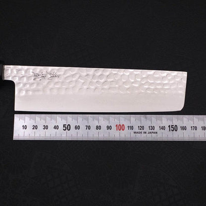 Nakiri VG-10 Tsuchime Damascus Buffalo Ebony Handle 165mm