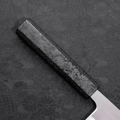 Nakiri White Steel #1 Polished Black Ishime Urushi Handle 165mm