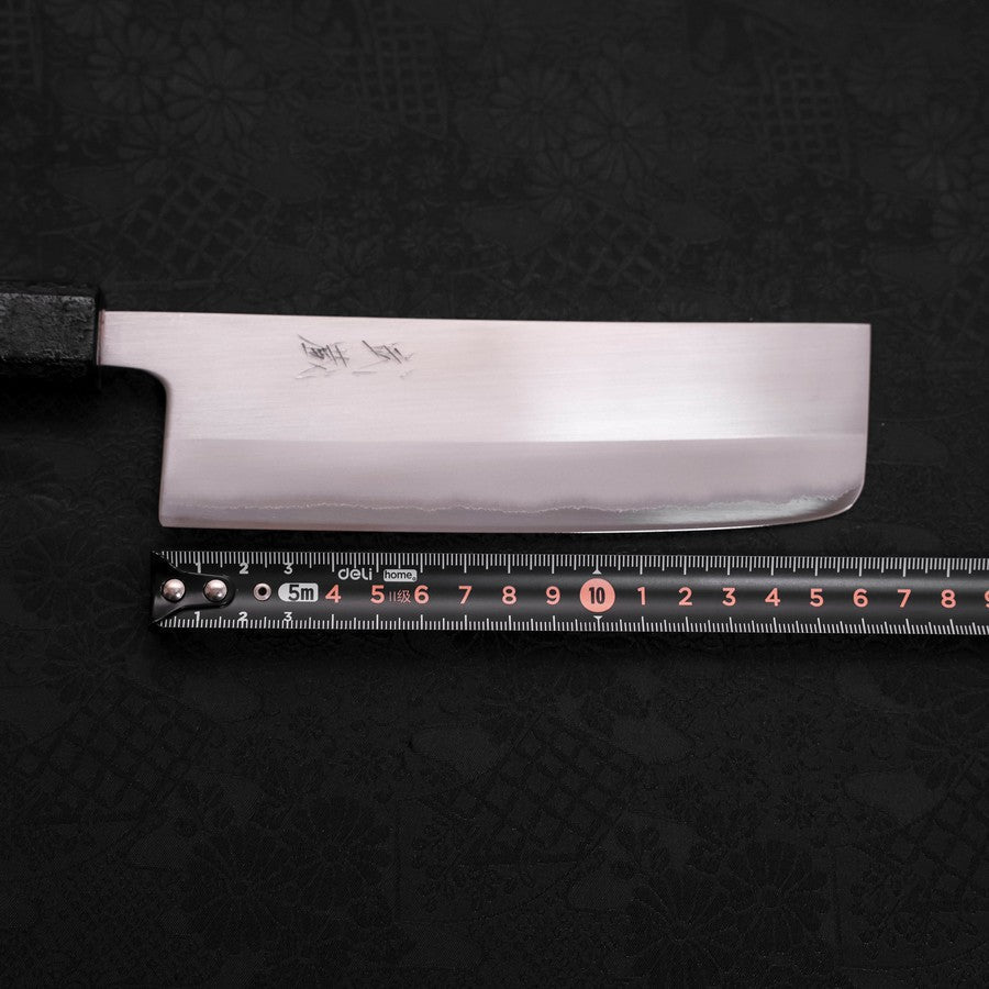 Nakiri White Steel #1 Polished Black Ishime Urushi Handle 165mm