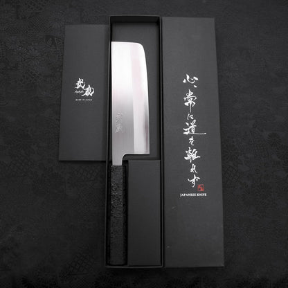 Nakiri White Steel #1 Polished Black Ishime Urushi Handle 165mm