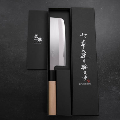 Nakiri White Steel #1 Polished Buffalo Magnolia Handle 165mm