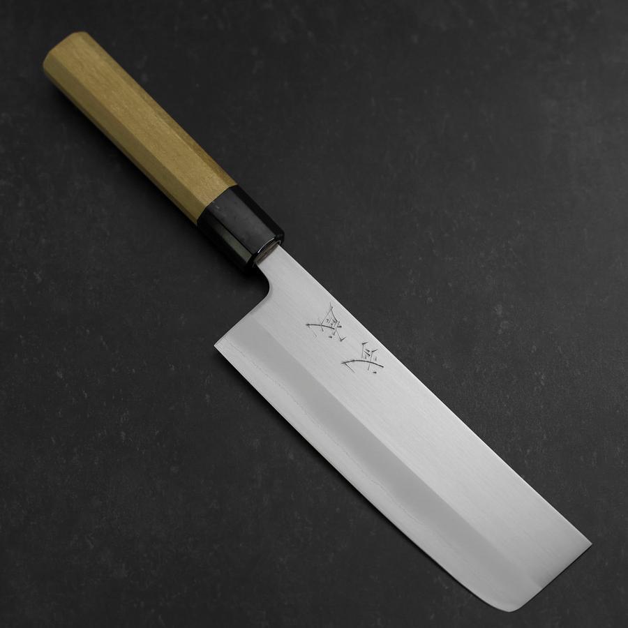 Nakiri White Steel #1 Stainless Clad Buffalo Magnolia Handle 165mm