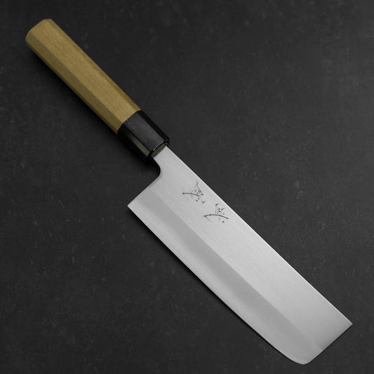 Nakiri White Steel #1 Stainless Clad Buffalo Magnolia Handle 165mm