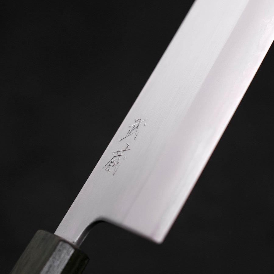 Nakiri White Steel #1 Stainless Clad Polished Green Urushi Handle 165mm