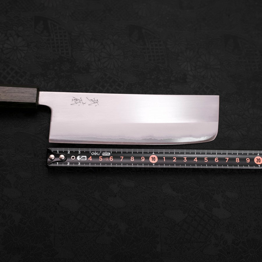 Nakiri White Steel #1 Stainless Clad Polished Green Urushi Handle 165mm