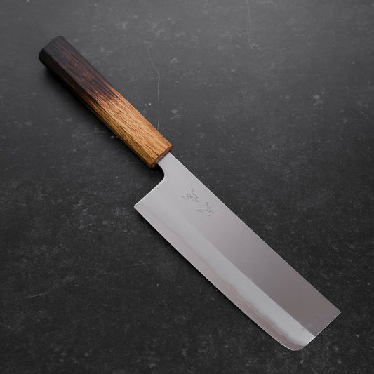 Nakiri White Steel #1 Stainless Clad Yaki Urushi Handle 165mm