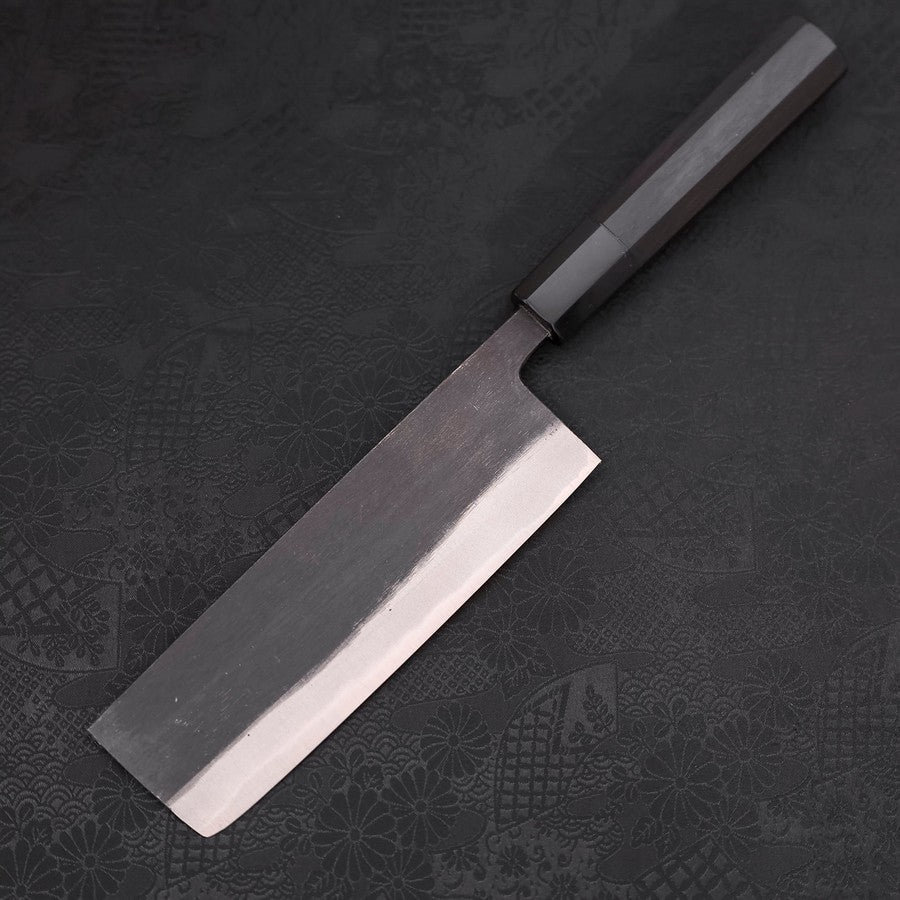 Nakiri White Steel #2 Kurouchi Chokin Phoenix Buffalo Ebony Handle 165mm