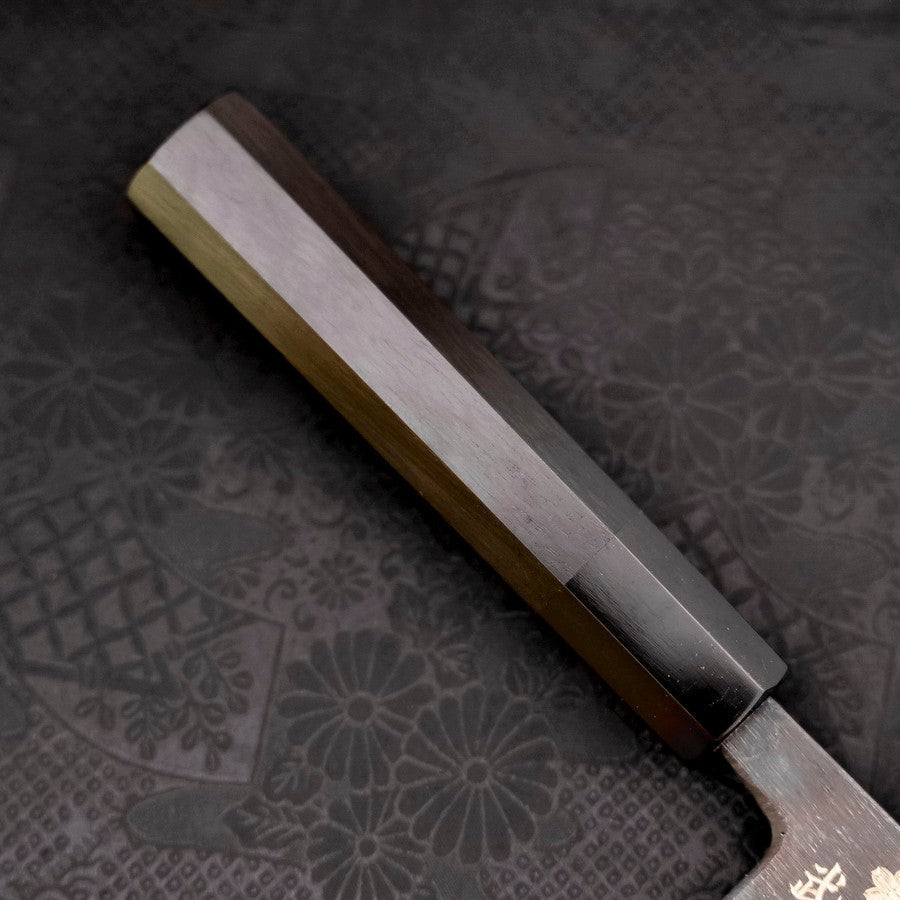 Nakiri White Steel #2 Kurouchi Chokin Phoenix Buffalo Ebony Handle 165mm