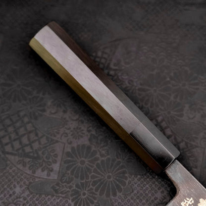 Nakiri White Steel #2 Kurouchi Chokin Phoenix Buffalo Ebony Handle 165mm