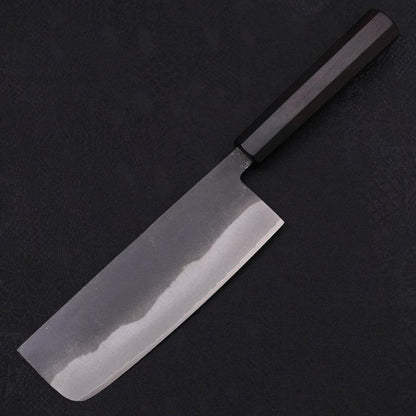 Nakiri White Steel #2 Kurouchi Chokin Sakura-Fuji Buffalo Ebony Handle 165mm