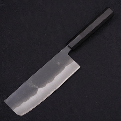 Nakiri White Steel #2 Kurouchi Chokin Snake-Sakura Buffalo Ebony Handle 165mm