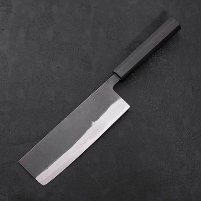 Nakiri White Steel #2 Kurouchi Chokin Ukiyo-E Buffalo Ebony Handle 165mm