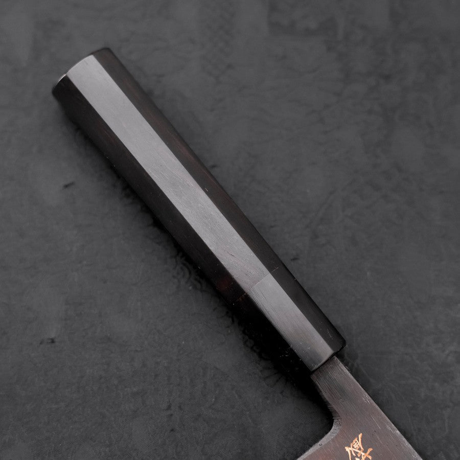 Nakiri White Steel #2 Kurouchi Chokin Ukiyo-E Buffalo Ebony Handle 165mm