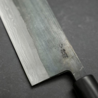 Nakiri White Steel #2 Kurouchi Damascus Buffalo Magnolia Handle 165mm