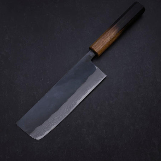 Nakiri White Steel #2 Kurouchi Damascus Yaki Urushi Handle 165mm