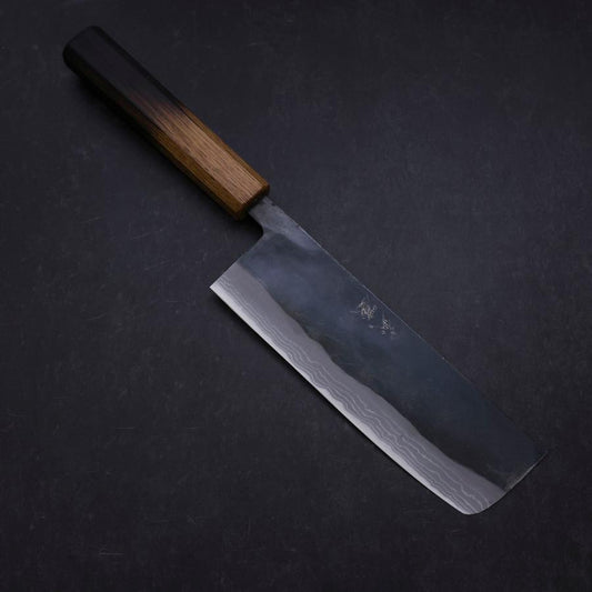 Nakiri White Steel #2 Kurouchi Damascus Yaki Urushi Handle 165mm