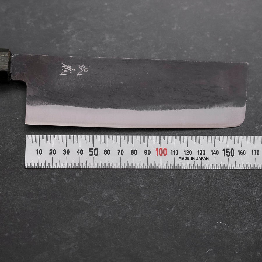 Nakiri White Steel #2 Kurouchi Green Urushi Handle 165mm