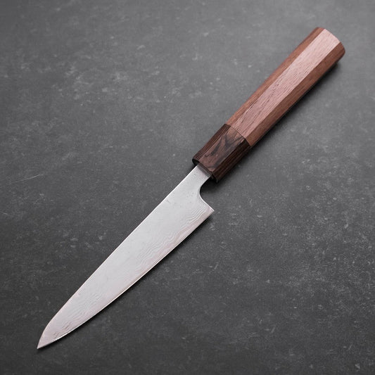 Petty AUS-10 Polished Nashiji Damascus Walnut Handle 135mm