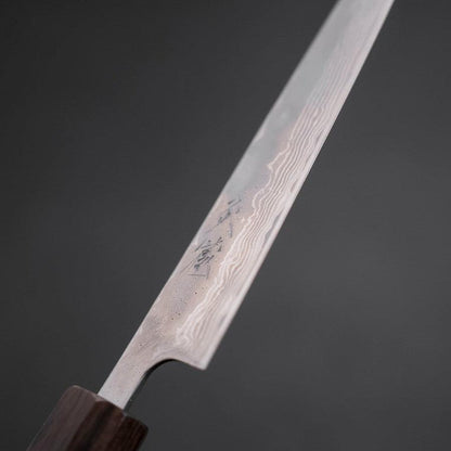 Petty AUS-10 Polished Nashiji Damascus Walnut Handle 135mm
