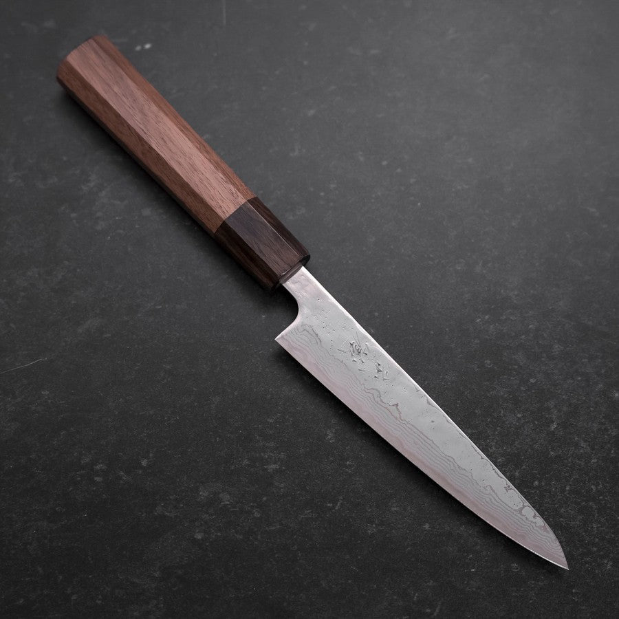 Petty AUS-10 Polished Nashiji Damascus Walnut Handle 135mm