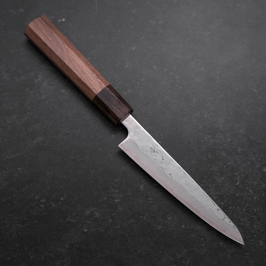 Petty AUS-10 Polished Nashiji Damascus Walnut Handle 135mm