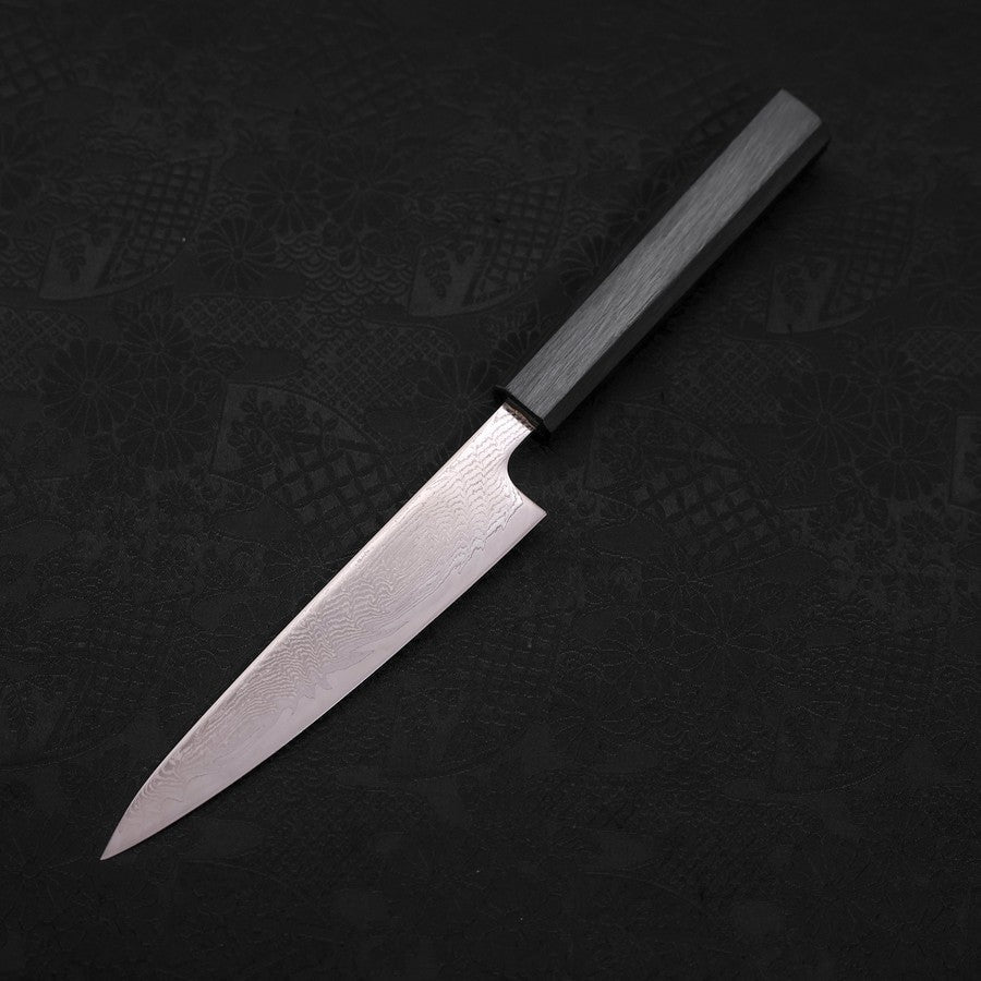 Petty AUS-10 Wave Nickel Damascus Dark Blue Urushi Handle 135mm