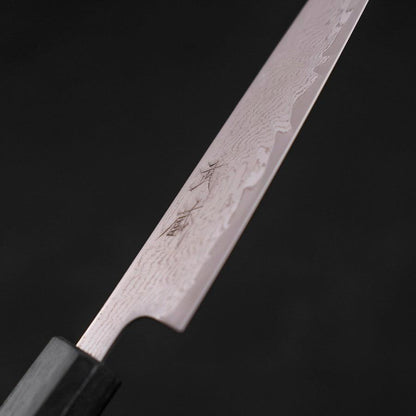 Petty AUS-10 Wave Nickel Damascus Dark Blue Urushi Handle 135mm