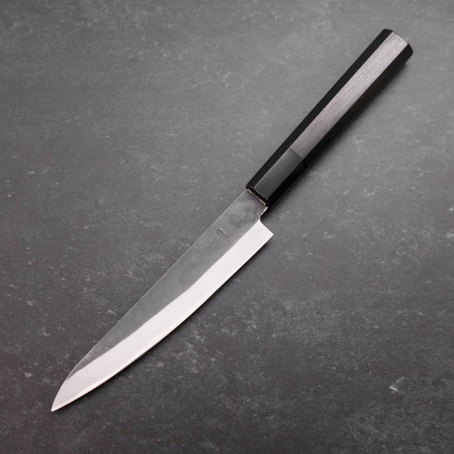 Petty Blue Steel #1 Kurouchi Chokin Auspicious Cloud-Sun Buffalo Ebony Handle 150mm