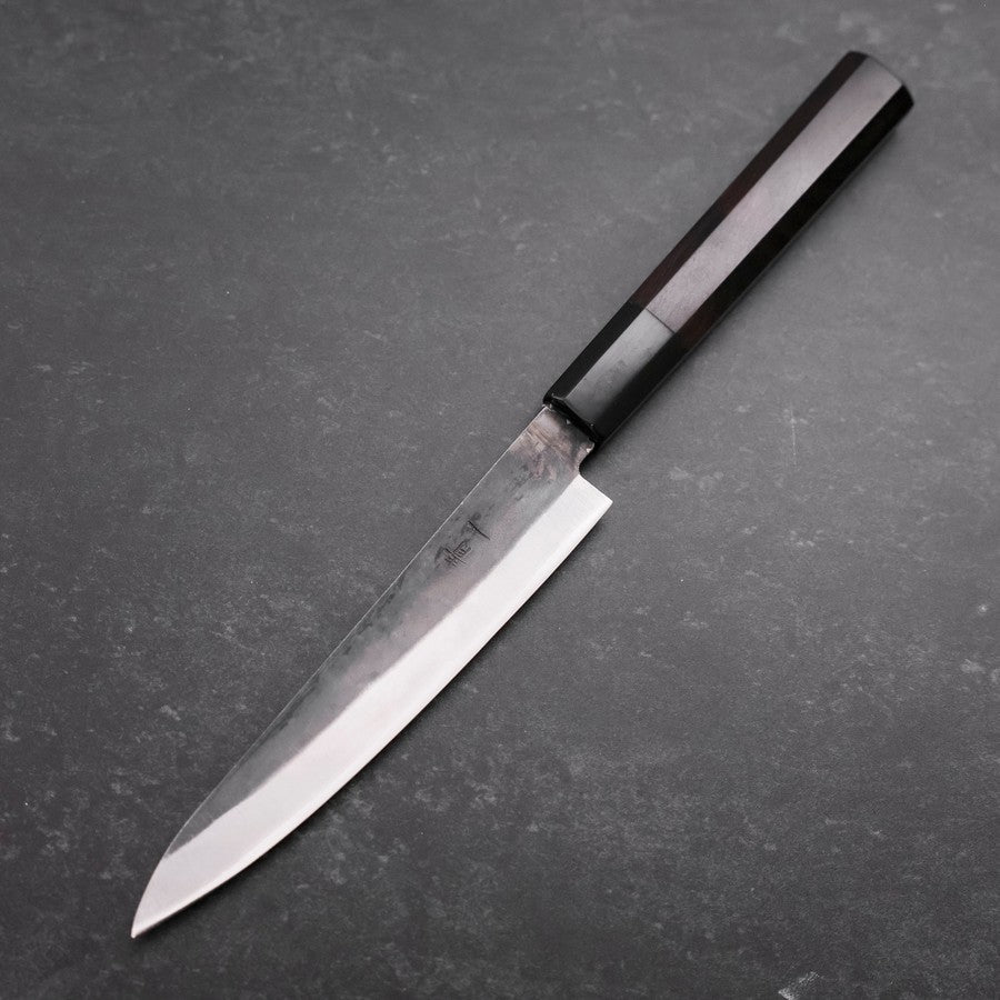 Petty Blue Steel #1 Kurouchi Chokin Sakura Buffalo Ebony Handle 150mm