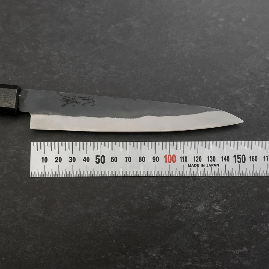 Petty Blue Steel #1 Stainless Clad Kurouchi Black Dark Blue Urushi Handle 150mm