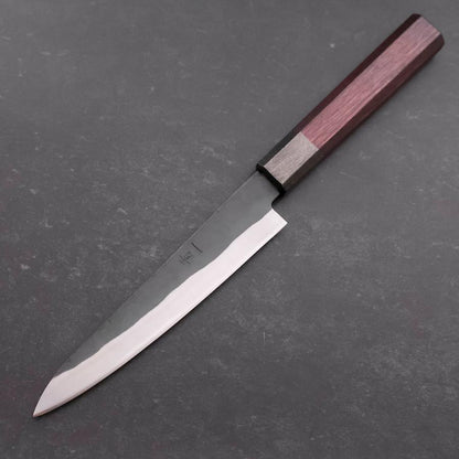 Petty Blue Steel #1 Stainless Clad Kurouchi Black Purple Urushi Handle 150mm