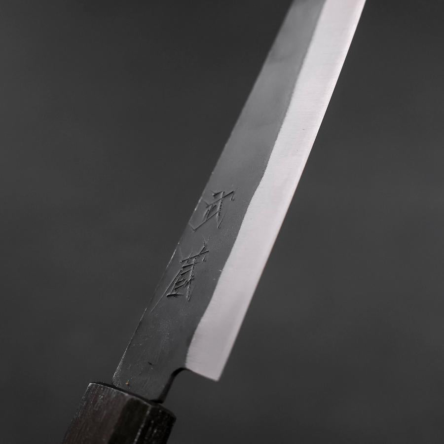 Petty Blue Steel #1 Stainless Clad Kurouchi Black Purple Urushi Handle 150mm