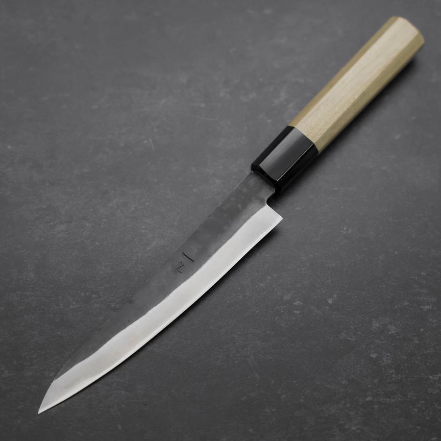 Petty Blue Steel #1 Stainless Clad Kurouchi Buffalo Magnolia Handle 150mm