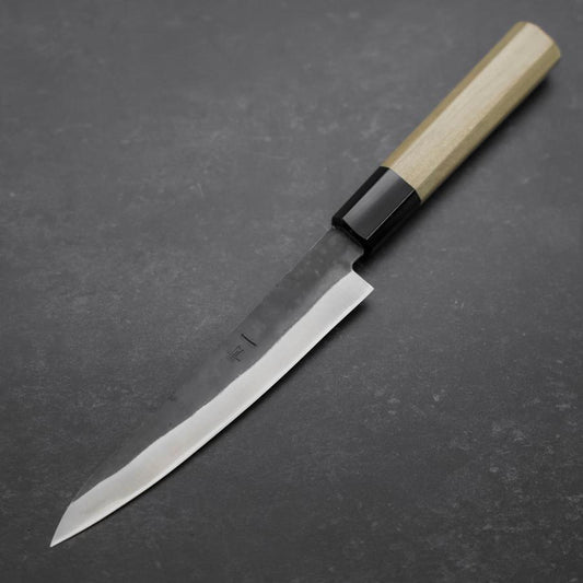 Petty Blue Steel #1 Stainless Clad Kurouchi Buffalo Magnolia Handle 150mm