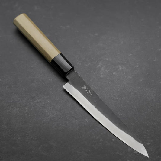 Petty Blue Steel #1 Stainless Clad Kurouchi Buffalo Magnolia Handle 150mm