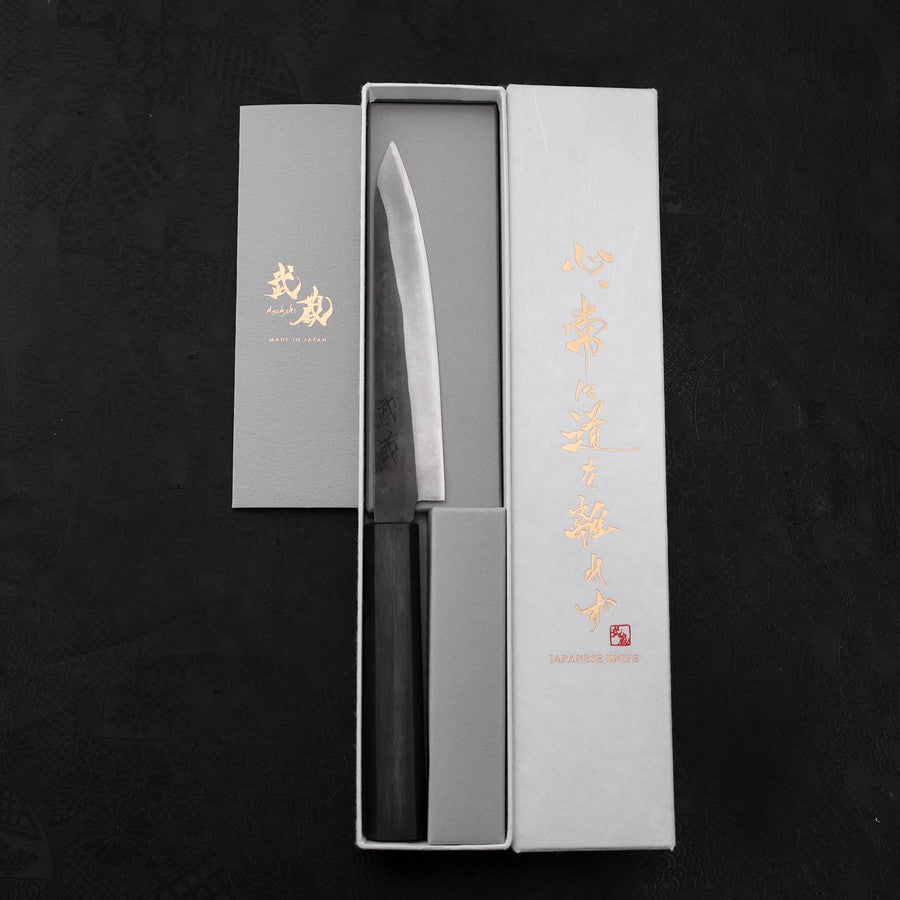 Petty Blue Steel #1 Stainless Clad Kurouchi Dark Blue Urushi Handle 150mm