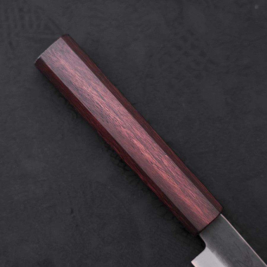 Petty Blue Steel #1 Stainless Clad Kurouchi Purple Urushi Handle 150mm