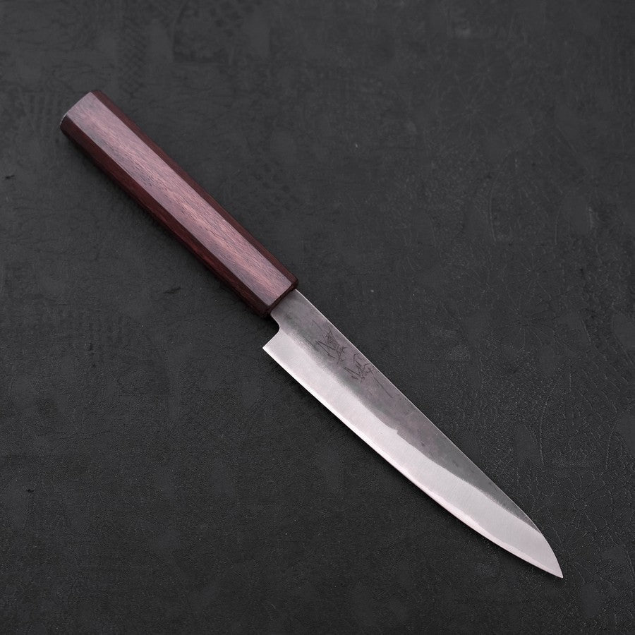 Petty Blue Steel #1 Stainless Clad Kurouchi Purple Urushi Handle 150mm