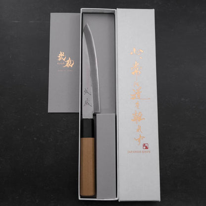 Petty Blue Steel #1 Stainless Clad Polished Buffalo Magnolia Handle 150mm