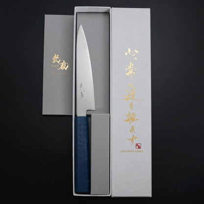 Petty Chromax Polished Blue Urushi Handle 150mm