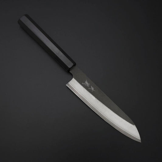 Petty Cobalt Stainless HRC62 Kurouchi Damascus Buffalo Ebony Handle 150mm