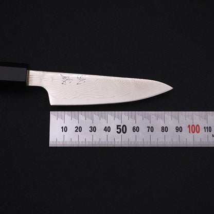 Petty SLD Wave Nickel Damascus Buffalo Ebony Handle 90mm