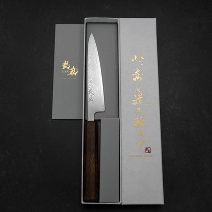 Petty SLD Wave Nickel Damascus Sumi Urushi Handle 135mm