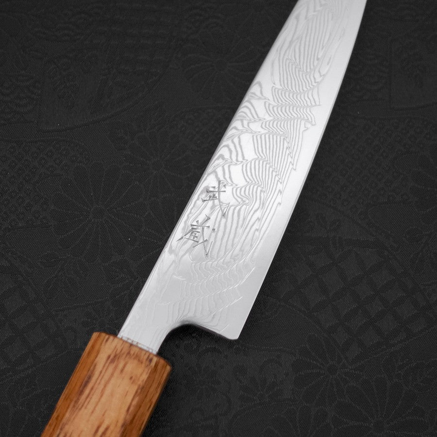 Petty SLD Wave Nickel Damascus Yaki Urushi Handle 135mm