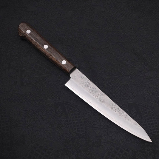 Petty Silver Steel #3 Nashiji Western Brown Handle 135mm