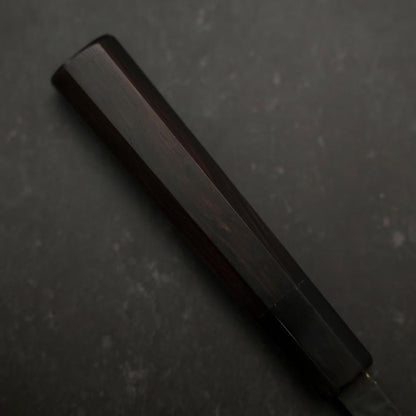 Petty Stainless Clad Blue Super Kurouchi Tsuchime Buffalo Ebony Handle 135mm