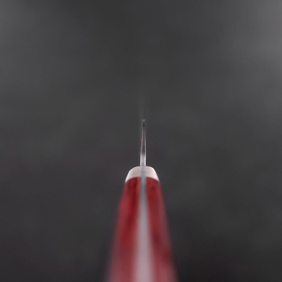 Petty Stainless Clad Blue Super Kurouchi Tsuchime Red Western Handle 150mm